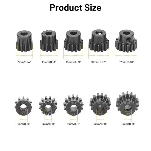 M1 Pinion Gear Sets 16T 17T 18T 19T 20T, daitoku 5mm Shaft Motor Gears RC Pinion Gears with Hex Key for 1/8 1/10 RC Brushless Brush Motor Trucks Buggy in Saudi Arabia