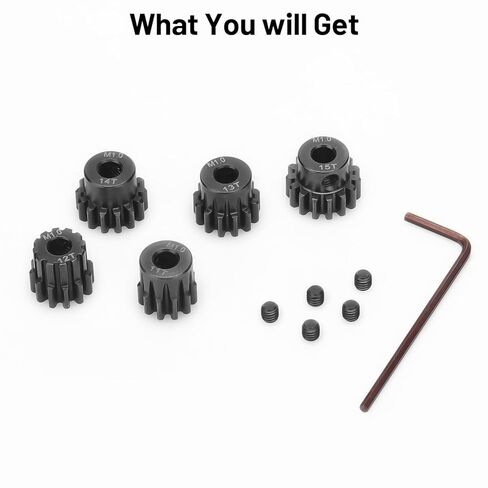 M1 Pinion Gear Sets 16T 17T 18T 19T 20T, daitoku 5mm Shaft Motor Gears RC Pinion Gears with Hex Key for 1/8 1/10 RC Brushless Brush Motor Trucks Buggy in Saudi Arabia
