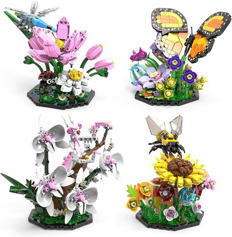 Ideas Insect Collection Building Set, 2059 PCS - Butterfly Orchid Mantis Bee Dragonfly Display Model for Nature Lovers, Compatible with Lego Flowers Animals, STEM Bug Gift Toy for Kids Boys Girls 6+ in Saudi Arabia