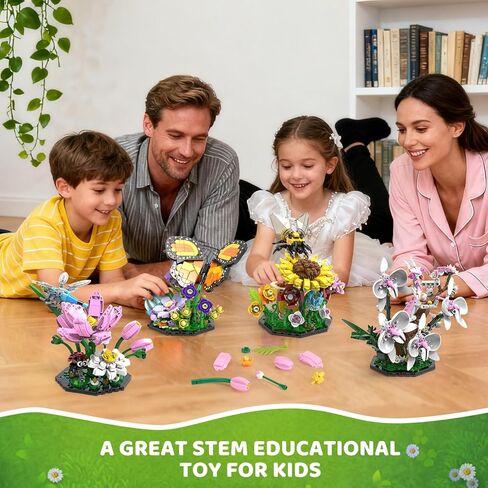 Ideas Insect Collection Building Set, 2059 PCS - Butterfly Orchid Mantis Bee Dragonfly Display Model for Nature Lovers, Compatible with Lego Flowers Animals, STEM Bug Gift Toy for Kids Boys Girls 6+ in Saudi Arabia