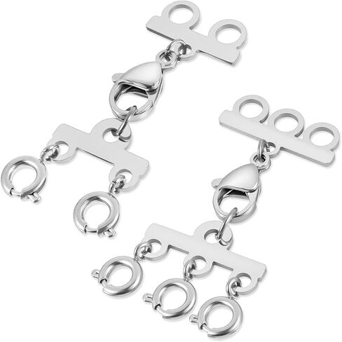 Necklace Layering Clasps, 2 PCS Multi Strand Connectors, Stainless Steel Necklace Separator Multi Strand Clasp for Stackable Necklaces and Chains in Saudi Arabia