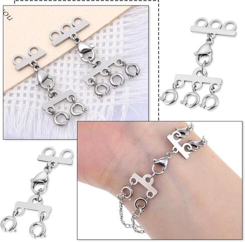 Necklace Layering Clasps, 2 PCS Multi Strand Connectors, Stainless Steel Necklace Separator Multi Strand Clasp for Stackable Necklaces and Chains in Saudi Arabia