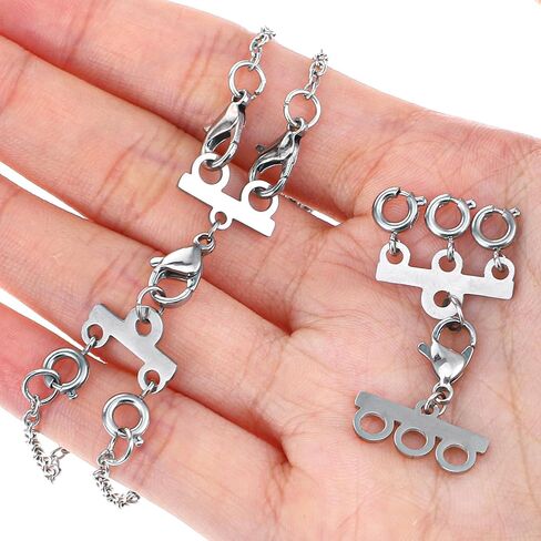 Necklace Layering Clasps, 2 PCS Multi Strand Connectors, Stainless Steel Necklace Separator Multi Strand Clasp for Stackable Necklaces and Chains in Saudi Arabia