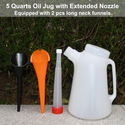 Oil Measuring Container Automotive Motor Oil Dispenser Motor Oil Container Plastic Long Neck Oil Funnels for Automotive Fluids in Saudi Arabia
