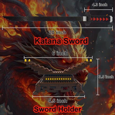 beego قتل شيطان السيف بناء عدة مجموعة، 19in تأثيري زينيتسوس الأصفر فلاش البرق السيف اللبنات مع حامل السيف، القاتل كاتانا السيف نموذج ديكور بناء الطوب هدية للمراهقين، الكبار in Kuwait