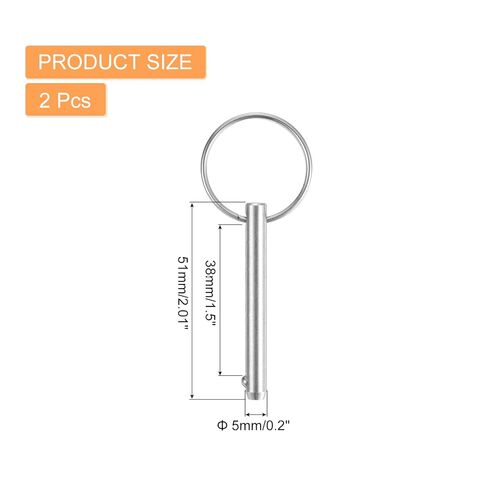 uxcell 4Pcs 6.3mmx51mm Quick Release Pins, 316 Stainless Steel Marine Hardware for Marine Mountain Seat, Ship Outfitting, Shipbuilding, Silver in Saudi Arabia