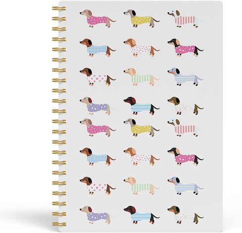 Evcprz Cute Dachshund Notebook Journal, Colorful Sausage Dog Pattern Notebook, Funny Wiener Dog Gifts for Women Girls, Pet Lover Stationery, Spiral Notebook 5.5x8.3 Inch in Kuwait
