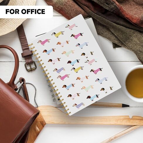 Evcprz Cute Dachshund Notebook Journal, Colorful Sausage Dog Pattern Notebook, Funny Wiener Dog Gifts for Women Girls, Pet Lover Stationery, Spiral Notebook 5.5x8.3 Inch in Kuwait