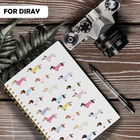 Evcprz Cute Dachshund Notebook Journal, Colorful Sausage Dog Pattern Notebook, Funny Wiener Dog Gifts for Women Girls, Pet Lover Stationery, Spiral Notebook 5.5x8.3 Inch in Kuwait