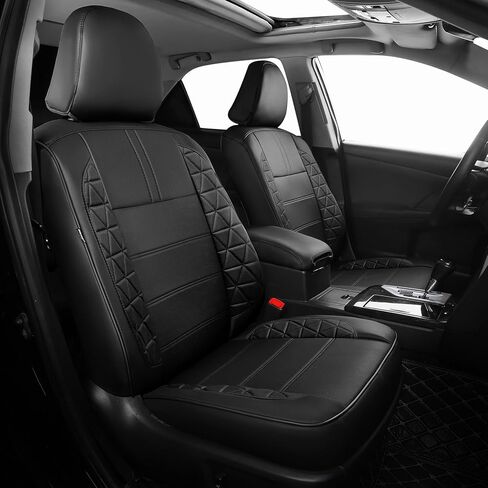 FREESOO 1:1 Costom Fit Seat Covers for Toyota Camry Hybrid LE - Hybrid SE 2026 2025, Waterproof Leather Car Seats Cover Full Set for Camry(BlackGrey) in Kuwait