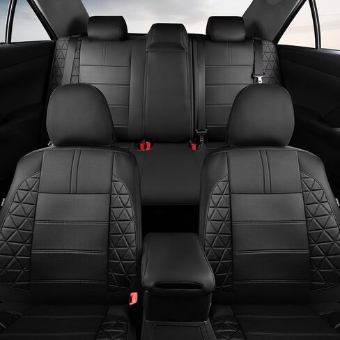 FREESOO 1:1 Costom Fit Seat Covers for Toyota Camry Hybrid LE - Hybrid SE 2026 2025, Waterproof Leather Car Seats Cover Full Set for Camry(BlackGrey) in Kuwait
