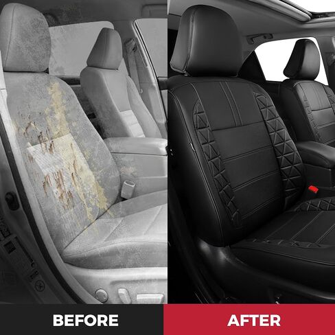 FREESOO 1:1 Costom Fit Seat Covers for Toyota Camry Hybrid LE - Hybrid SE 2026 2025, Waterproof Leather Car Seats Cover Full Set for Camry(BlackGrey) in Kuwait