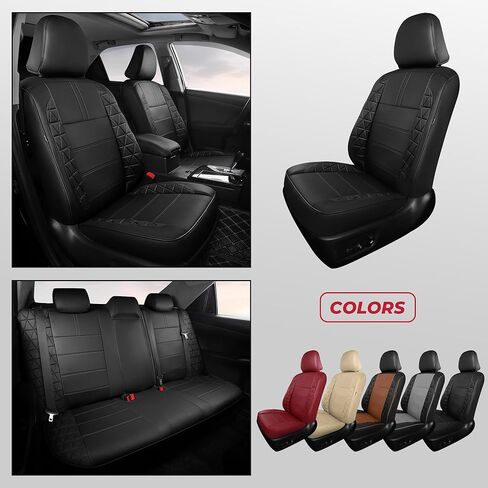 FREESOO 1:1 Costom Fit Seat Covers for Toyota Camry Hybrid LE - Hybrid SE 2026 2025, Waterproof Leather Car Seats Cover Full Set for Camry(BlackGrey) in Kuwait