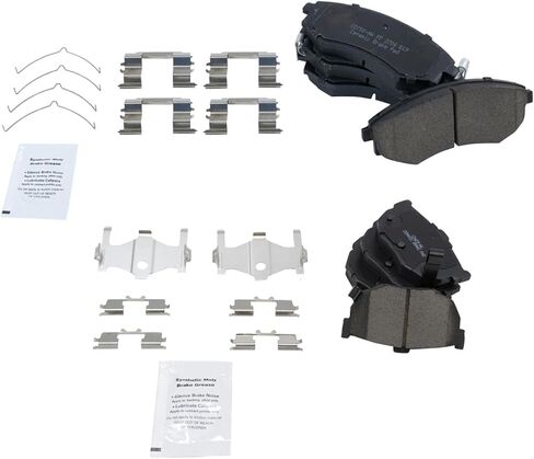 Front and Rear Brake Pad Set Ceramic Hardware Compatible with 1992-2006 Hyundai Elantra 1997-2001 Tiburon in Saudi Arabia