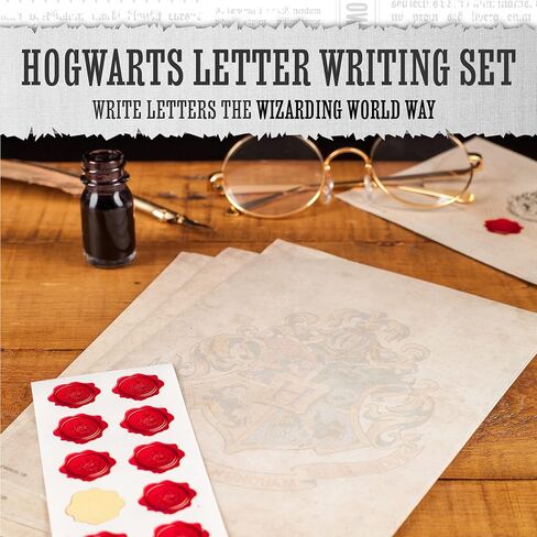 Paladone Hogwarts Acceptance Letter Writing Stationery Set - 10 Envelopes, 20 Sheets of Paper, and 10 Wax Seal Stickers in Kit - Officially Licensed Harry Potter Merchandise and Desk Accessories in Saudi Arabia