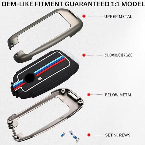 Premium Metal Alloy Keychain Cover & Protective Keycase Shell Compatible for BMW 2 3 4 5 6 7 Series & X1 X2 X3 X4 X5 X6 X7 - Durable, Scratch-Resistant Key Fob Case (Gunmetal) in Saudi Arabia