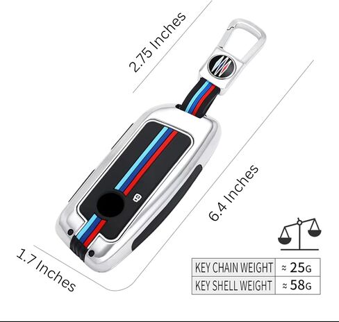 Premium Metal Alloy Keychain Cover & Protective Keycase Shell Compatible for BMW 2 3 4 5 6 7 Series & X1 X2 X3 X4 X5 X6 X7 - Durable, Scratch-Resistant Key Fob Case (Gunmetal) in Saudi Arabia