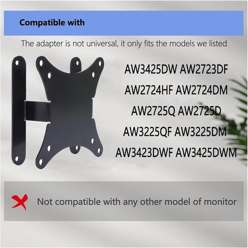 متوافق مع DELL، متوافق مع Alienware، AW2723DF AW2725Q AW3225QF AW3423DWF شاشات مثبتة على الحائط مقاس 75x75 100x100 محول VESA للأذرع in Saudi Arabia