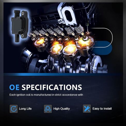 مجموعة من 8 ملفات إشعال متوافقة مع شيفروليه سيلفرادو جي إم سي سييرا 2007-2013 كاديلاك CTS 2006-2015 V8 4.8L 5.3L 6.0L 6.6L in Kuwait