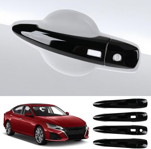 غطاء مقبض باب السيارة لسيارة Nissan Altima 2019-2025، Sentra 2020-2025، Rogue 2021-2025 ملحقات السيارات الخارجية واقيات المقبض أغطية تزيين ABS باللون الأسود اللامع in Saudi Arabia
