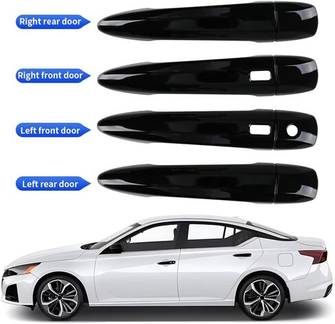 غطاء مقبض باب السيارة لسيارة Nissan Altima 2019-2025، Sentra 2020-2025، Rogue 2021-2025 ملحقات السيارات الخارجية واقيات المقبض أغطية تزيين ABS باللون الأسود اللامع in Saudi Arabia