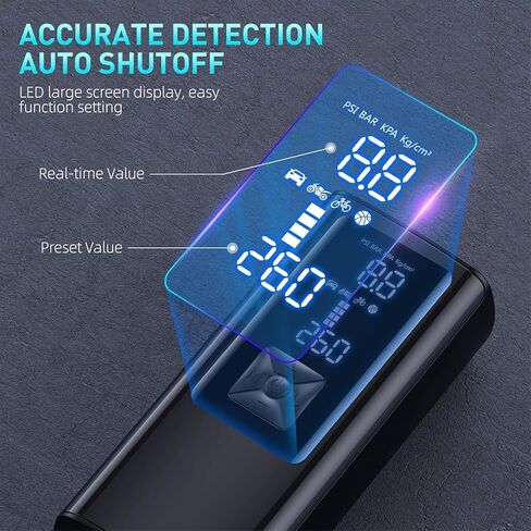 Tire Pump Inflator Portable Air Compressor, Auto Air Pump for Car Tires Tire Inflator 180PSI with 22000mAh Battery Pressure Gauge & LED Screen Air Compressor for Car Motorcycle Bike Ball in Saudi Arabia