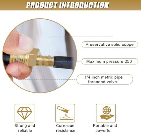 2PCS Brass Air Inflator Adapters, 1/4 NPT (M) to Standard Schrader Valve (M), Tire Inflator Connector Fit for Auto Portable Air Hose, Air Compressor/Pump, Air Chuck (No valve stem) in Saudi Arabia