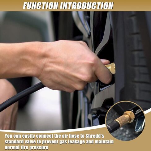 2PCS Brass Air Inflator Adapters, 1/4 NPT (M) to Standard Schrader Valve (M), Tire Inflator Connector Fit for Auto Portable Air Hose, Air Compressor/Pump, Air Chuck (No valve stem) in Saudi Arabia