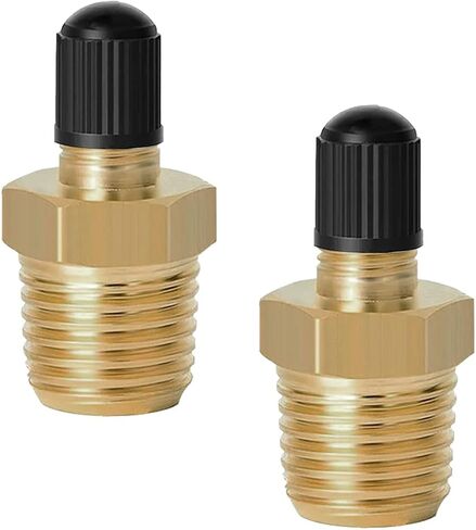 2PCS Brass Air Inflator Adapters, 1/4 NPT (M) to Standard Schrader Valve (M), Tire Inflator Connector Fit for Auto Portable Air Hose, Air Compressor/Pump, Air Chuck (No valve stem) in Saudi Arabia