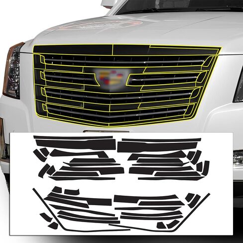 BOGAR TECH DESIGNS Side Window Chrome Delete Overlay Film Compatible with Cadillac Escalade 2015-2020, Gloss Black in Saudi Arabia
