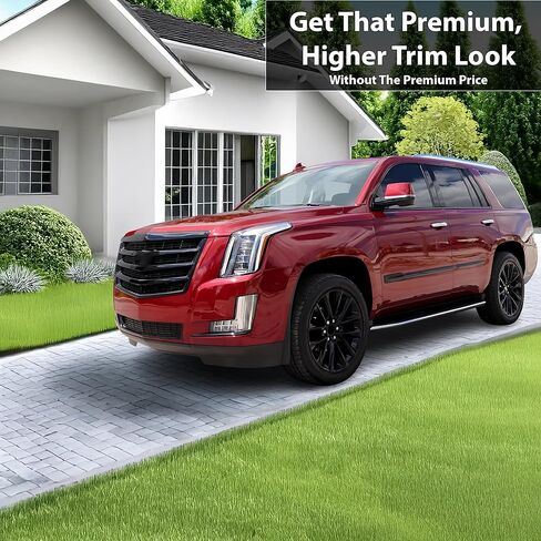 BOGAR TECH DESIGNS Side Window Chrome Delete Overlay Film Compatible with Cadillac Escalade 2015-2020, Gloss Black in Saudi Arabia