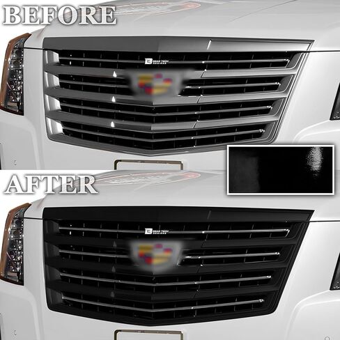 BOGAR TECH DESIGNS Side Window Chrome Delete Overlay Film Compatible with Cadillac Escalade 2015-2020, Gloss Black in Saudi Arabia