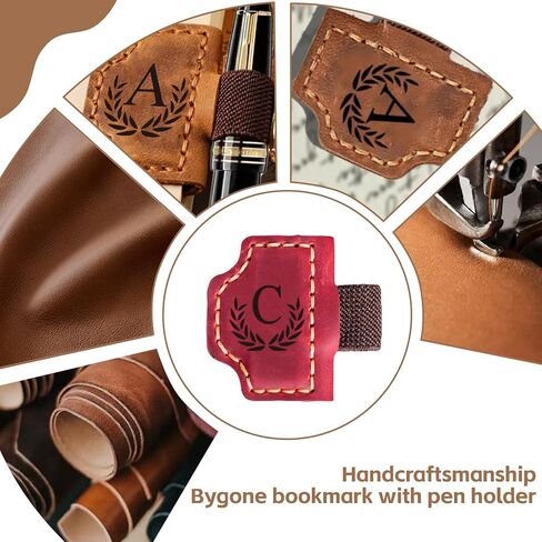Bygone Mark Personalized Magnetic Leather Bookmark with Pen Holder, Magnetic Cross Bookmark, Christian Book Lovers Reading Accessory, Marker for Book Lovers Men Women (Brown, Cross) in Saudi Arabia