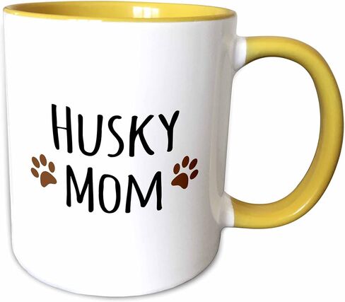 3dRose Siberian Husky Dog Mom Mug, 1 Count (Pack of 1), Black in Saudi Arabia
