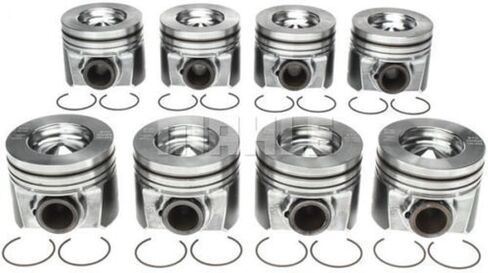 Set of (8) Standard Bore dia. Mahle Pistons compatible with 2008-10 Ford 6.4 6.4L Power Stroke Diesels. Pistons Only, No rings. (STD 3.866" Bore diameter) in Saudi Arabia