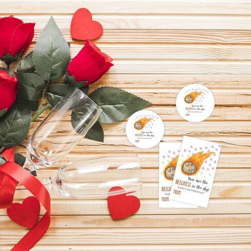 2.1" x 3.5" Valentine Day Stickers - World, Galaxy & Earth - Each Set Contains 30 Rectangular & 30 Round Stickers, for Valentine's Day, Christmas & Gift Bag Decoration (60 Pcs) - A02 in Saudi Arabia