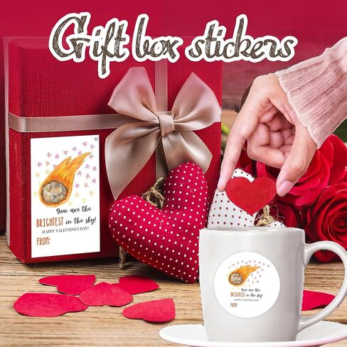 2.1" x 3.5" Valentine Day Stickers - World, Galaxy & Earth - Each Set Contains 30 Rectangular & 30 Round Stickers, for Valentine's Day, Christmas & Gift Bag Decoration (60 Pcs) - A02 in Saudi Arabia