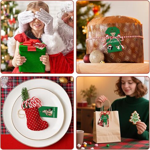 Whaline 90 قطعة عيد الميلاد ورقة العلامات الأحمر الأخضر الكلب تسميات معلقة اسم العلامات مع حبل القنب لفصل الشتاء عيد الميلاد حفلة DIY بها بنفسك لوازم الحرف in Kuwait