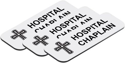 Hospital Chaplain 1 x 3" Name Tag/Badge, Black, (3 Pack) in Saudi Arabia