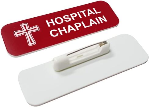 Hospital Chaplain 1 x 3" Name Tag/Badge, Black, (3 Pack) in Saudi Arabia