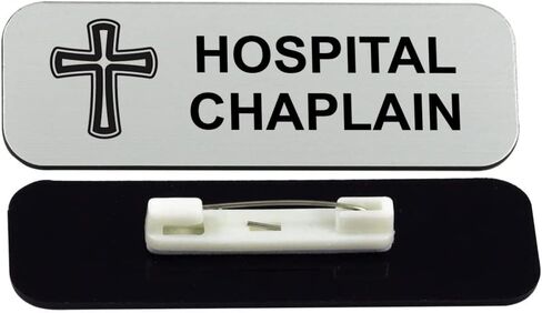Hospital Chaplain 1 x 3" Name Tag/Badge, Black, (3 Pack) in Saudi Arabia