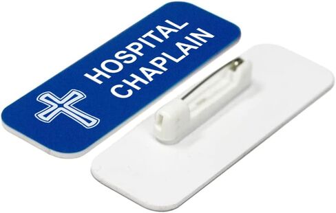 Hospital Chaplain 1 x 3" Name Tag/Badge, Black, (3 Pack) in Saudi Arabia