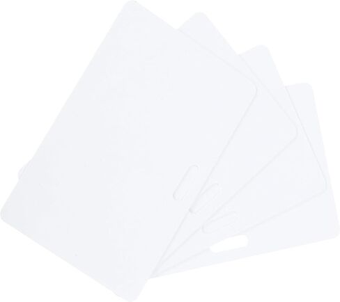 MECCANIXITY 10 عبوات من بطاقات PVC الفارغة 20 مل من بطاقات الهوية وبطاقات الائتمان الفارغة وبطاقات بلاستيكية مع فتحة أفقية لطابعة شارة الهوية، رسومات بيضاء in Saudi Arabia