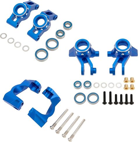 مجموعة حامل المحور C-Hub من الألومنيوم للسباق من MEUS لأجزاء ترقية Traxxas 1/16 Mini Maxx #10736,10752 (أزرق) in Kuwait