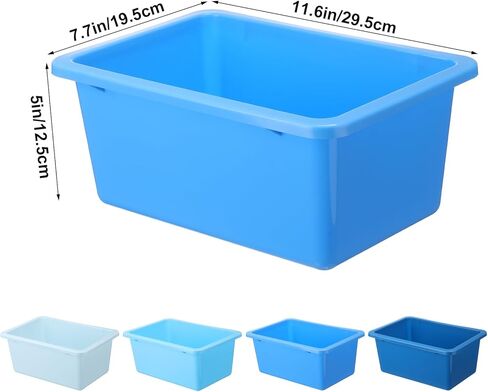 12 Pieces Plastic Cubby Bins Office Kids Storage Container Kids Toy Storage Organizer Bins with 1 Pack Self Adhesive Label for Classroom (Candy Colors) in Kuwait