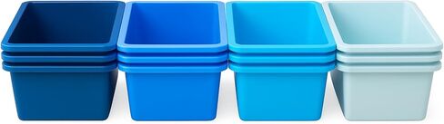12 Pieces Plastic Cubby Bins Office Kids Storage Container Kids Toy Storage Organizer Bins with 1 Pack Self Adhesive Label for Classroom (Candy Colors) in Kuwait