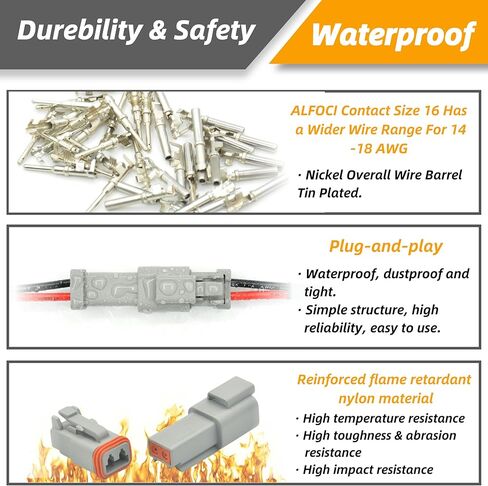 طقم دبابيس ومآخذ توصيل ألمانية 180 قطعة - مقاس 12، 16، 20 محطات ذكر أنثى صلبة لسلسلة DTP، DT، DTM، 22-12AWG جهات اتصال أسطوانية مغلقة (D- DT DTP DTM جهات اتصال صلبة 30 زوجًا) in Kuwait