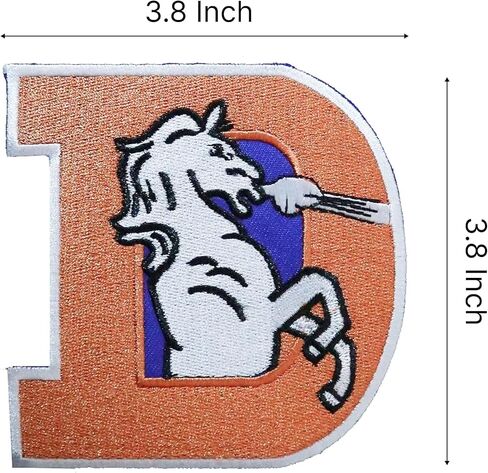 3.8"x 3.8" Sports Embroidered Patch Hot Iron - Logo Football Broncos Fans D - Vest Jacket Jeans Hoodie Backpack Patcha Hot Iron On/sew on Patch - Hat Backpacks Decorations or Clothes Accessories in Saudi Arabia