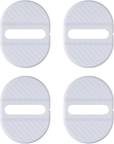 Car Door Latches Cover, Carbon Fiber Car Door Silicone Protector for Noise Reduction, Shock Absorption & Rust Protection, Automotive Doors Lock Latches Trim Decoration Accessories (Black) in Saudi Arabia