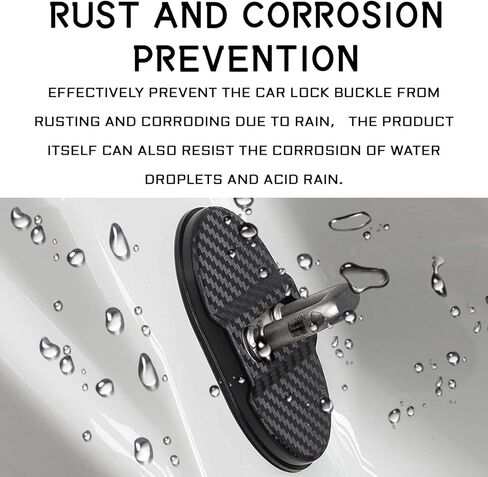 Car Door Latches Cover, Carbon Fiber Car Door Silicone Protector for Noise Reduction, Shock Absorption & Rust Protection, Automotive Doors Lock Latches Trim Decoration Accessories (Black) in Saudi Arabia